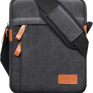 Compact Crossbody Satchel for Men - Water-Resistant Canvas for 8-10.9" Tablets